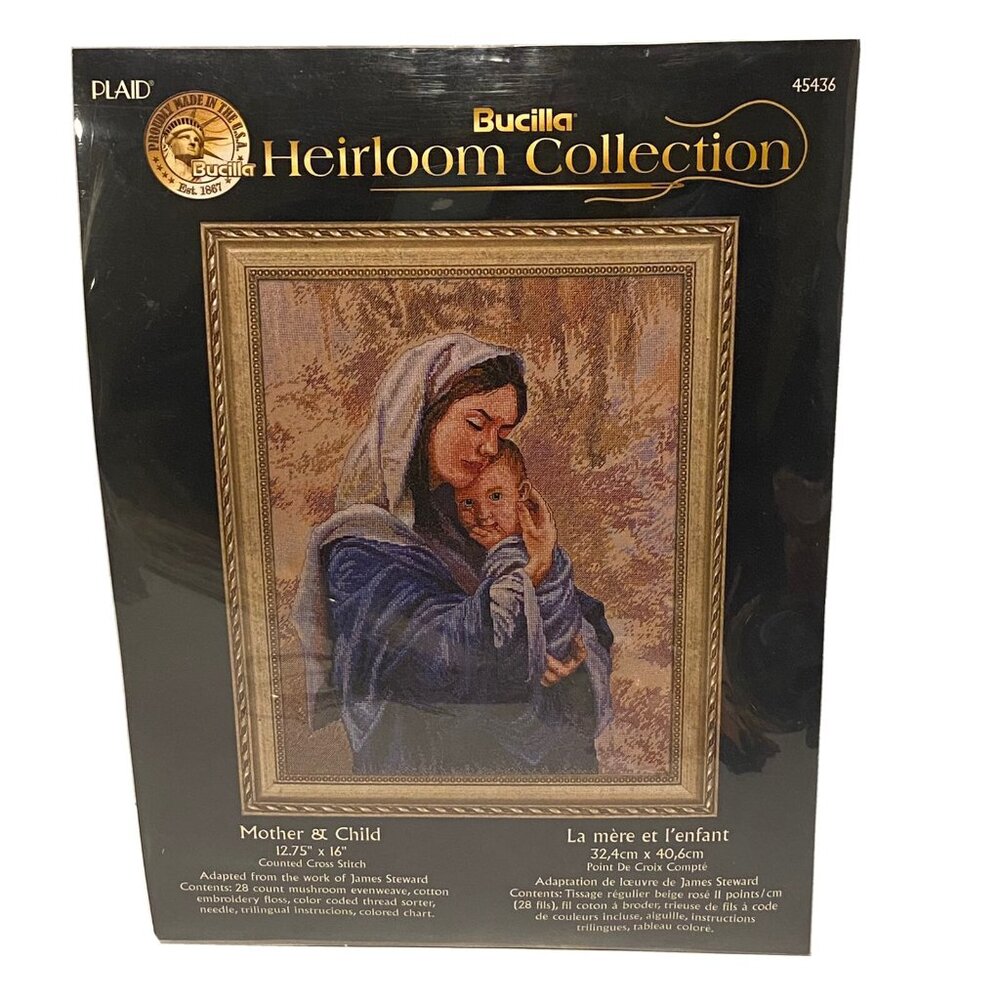 Bucilla Heirloom Collection Mother and Child cross stitch kit art‎ 2009 RARE